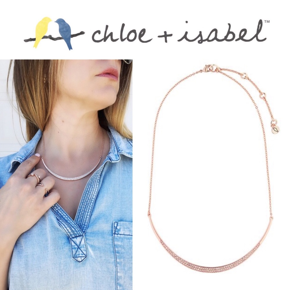🆕 Sparkling Rosé Collar Necklace c+i N578CLSRG